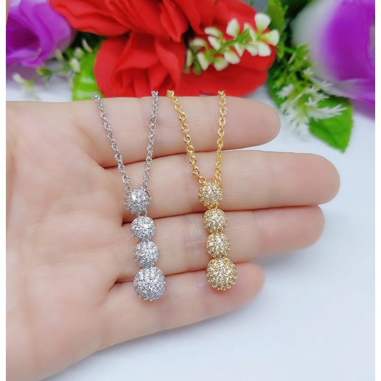 Set Kalung+Liontin Xuping Permata 050.051 Lapis emas 18k