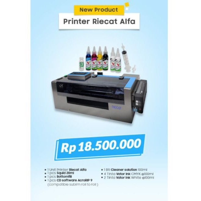 Riecat Alfa DTF roll to roll untuk DP PO produk