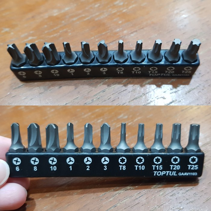 mata obeng set merek toptul triwing fourwing dan bintang