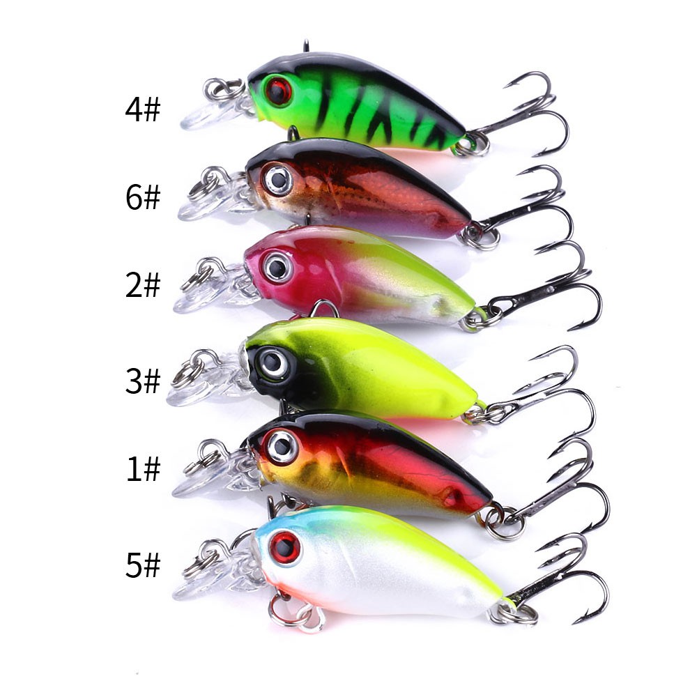 HENGJIA 6pcs 4.5cm/4g mini umpan crankbait pancing minnow swimbait ikan fishing lure bass bait tackle