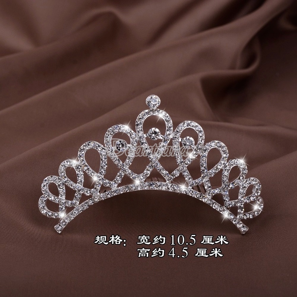 Korean Crown Accessories Rhinestone Crystal Children's Show Crown Hair Comb