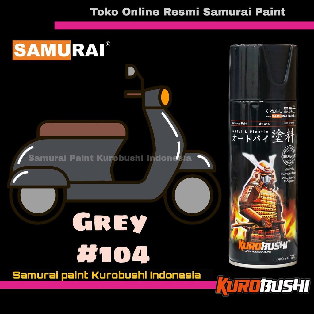 Samurai Paint GREY 104 Warna Standar Abu Abu Cat Semprot Aerosol Samurai