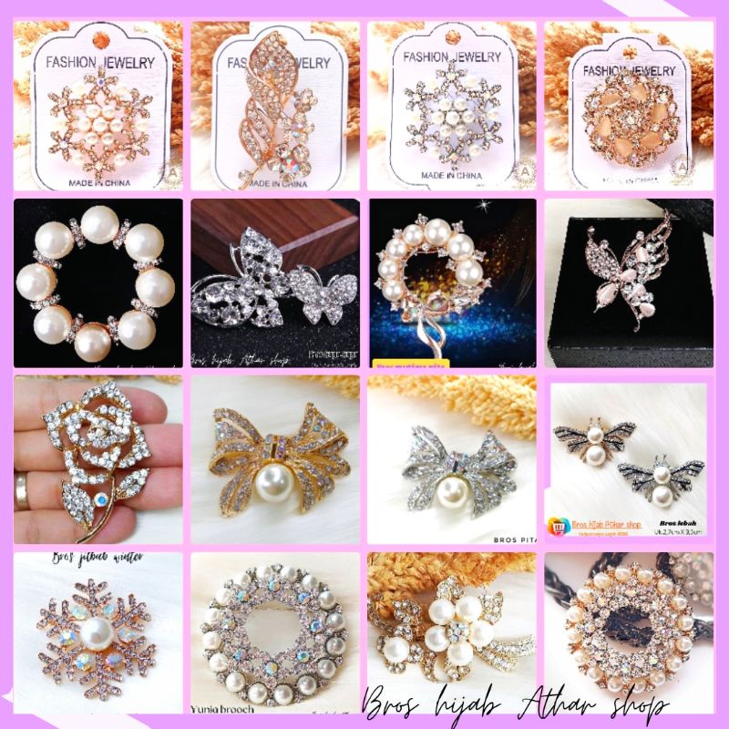 Athar shop COD Bros mutiara kristal fashion korea aksesoris fashion pin bros tuspin-1