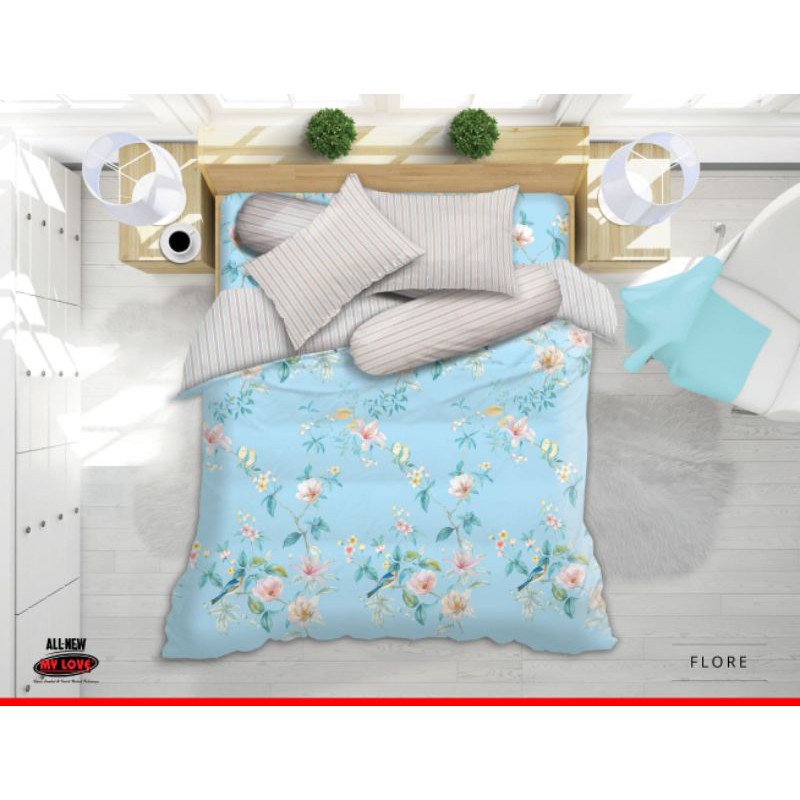 BEDCOVER MY LOVE FLORE SEPREI FLAT 