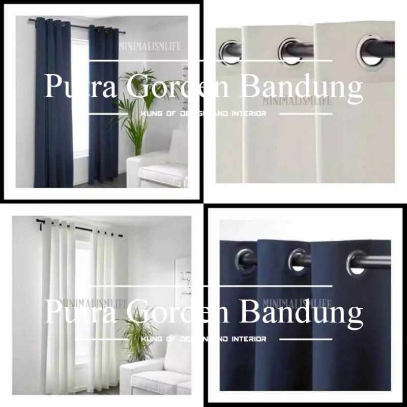GORDEN Blackout polos putih dan hitam