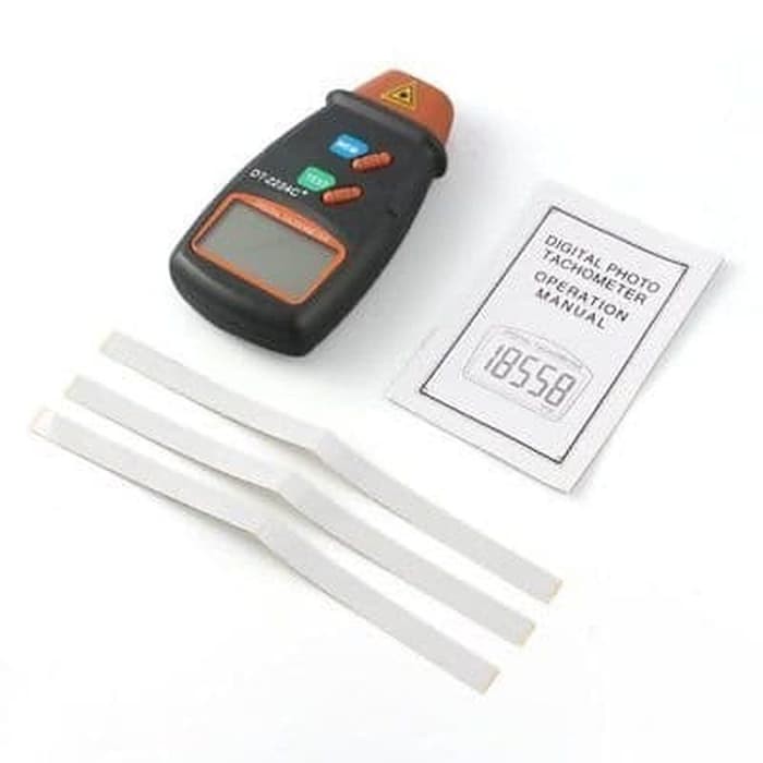 LCD Digital Laser Photo Tachometer 2.5-100000 RPM DT 2234C+ Black