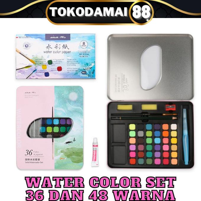 

[COD] Water Color Set Isi 36 warna - Alat Cat Air Set (Kuas dan Kertas) LIMITED EDITION Kode 540