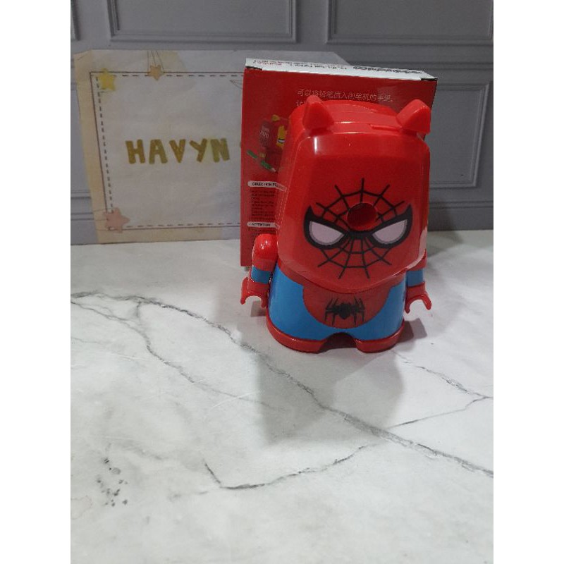 Serutan meja putar SUPERHERO/rautan putar CARS/serutan meja JET PESAWAT-SPIDERMAN
