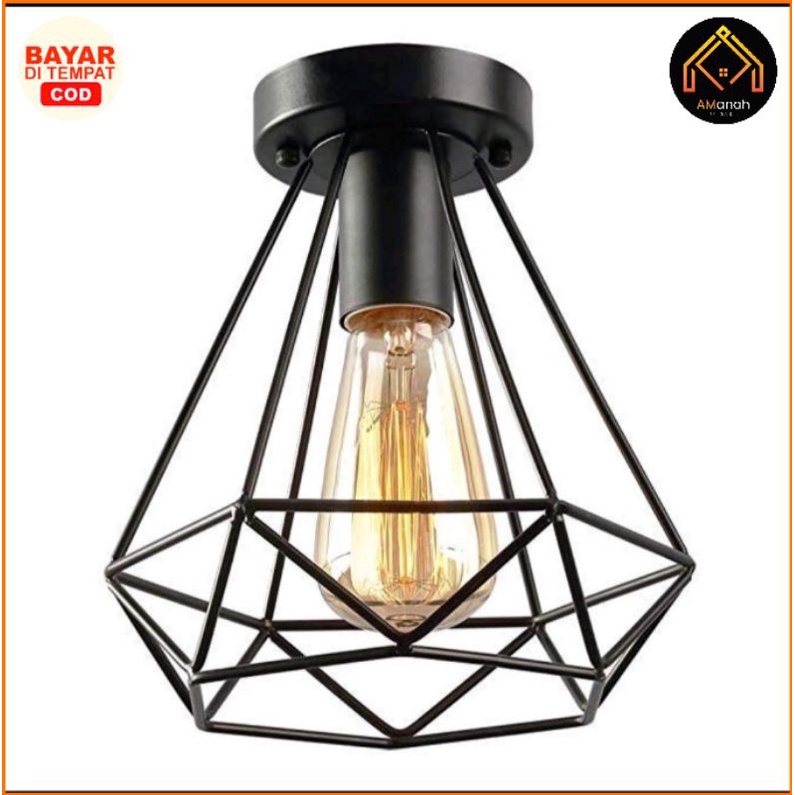 [COD] LAMPU PLAFON VINTAGE DESAIN SERI RETRO DEKOR - KAP LAMPU DIAMOND PLAFON