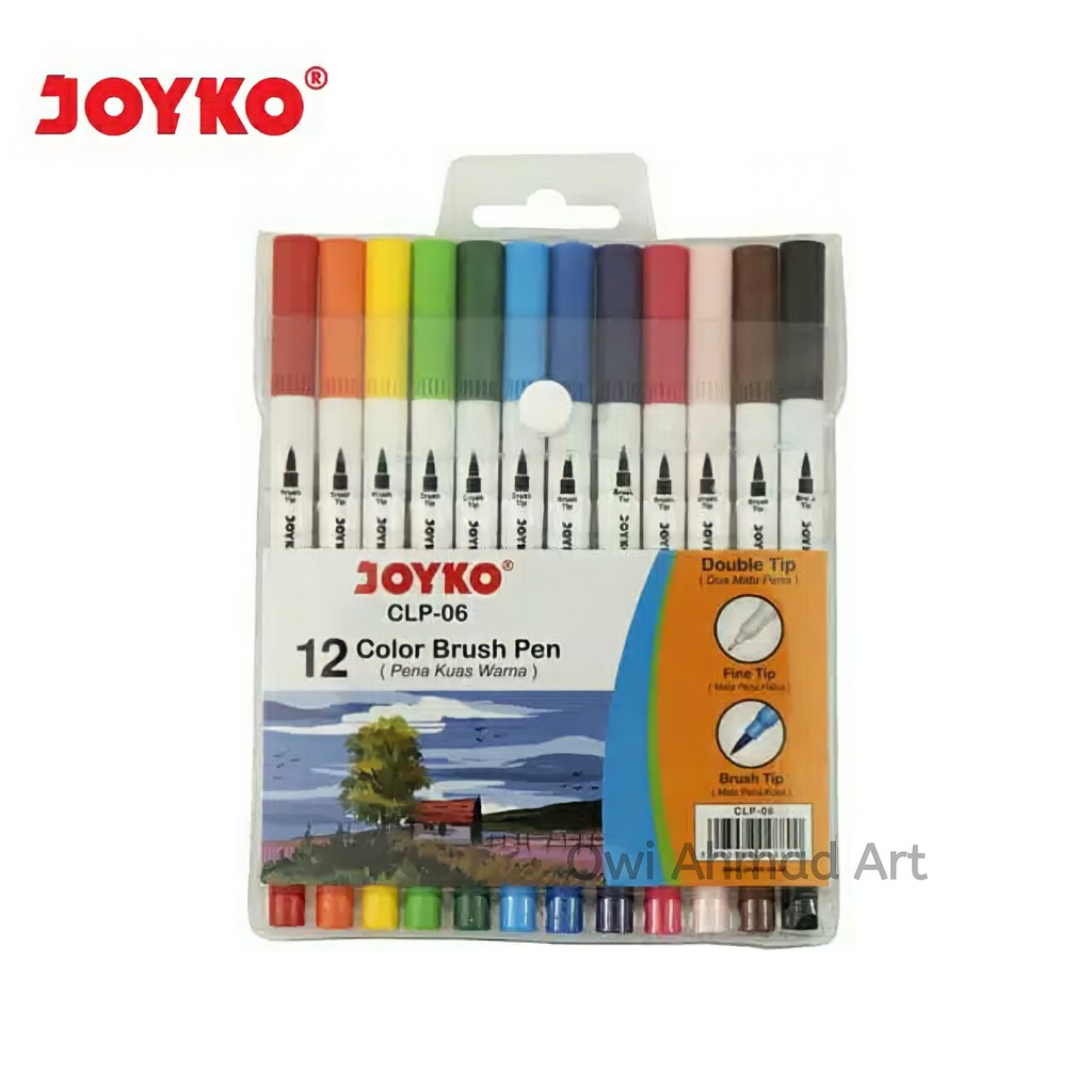 

Joyko Brush Pen CLP-06 - 12 Warna - Pena Kuas Joyko 12 Warna