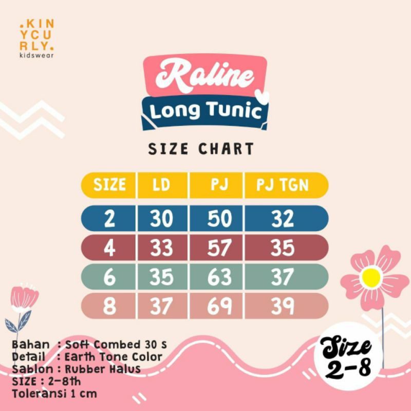 Long tunic by kinycurly 2-8Th/Tunik lengan panjang/Tunik anak