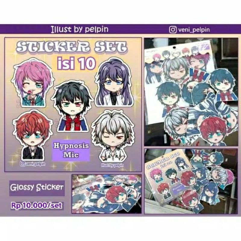 sticker set hypnosis microphone stiker set anime hypmic  ichiro ramuda doppo jakurai samatoki