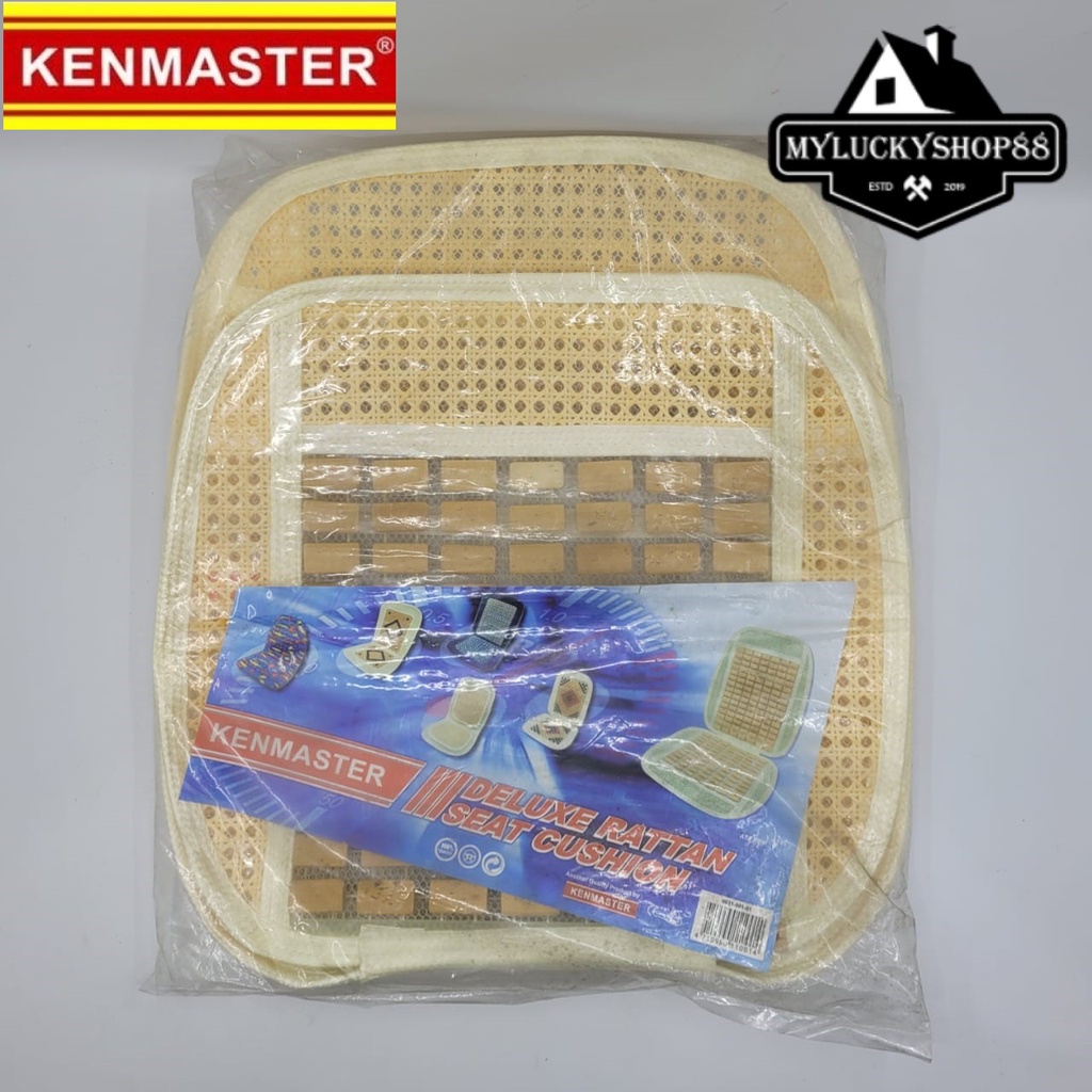 Kenmaster Sandaran Jok Mobil Motif Anyaman Rotan Bahan Kayu &amp; Plastik