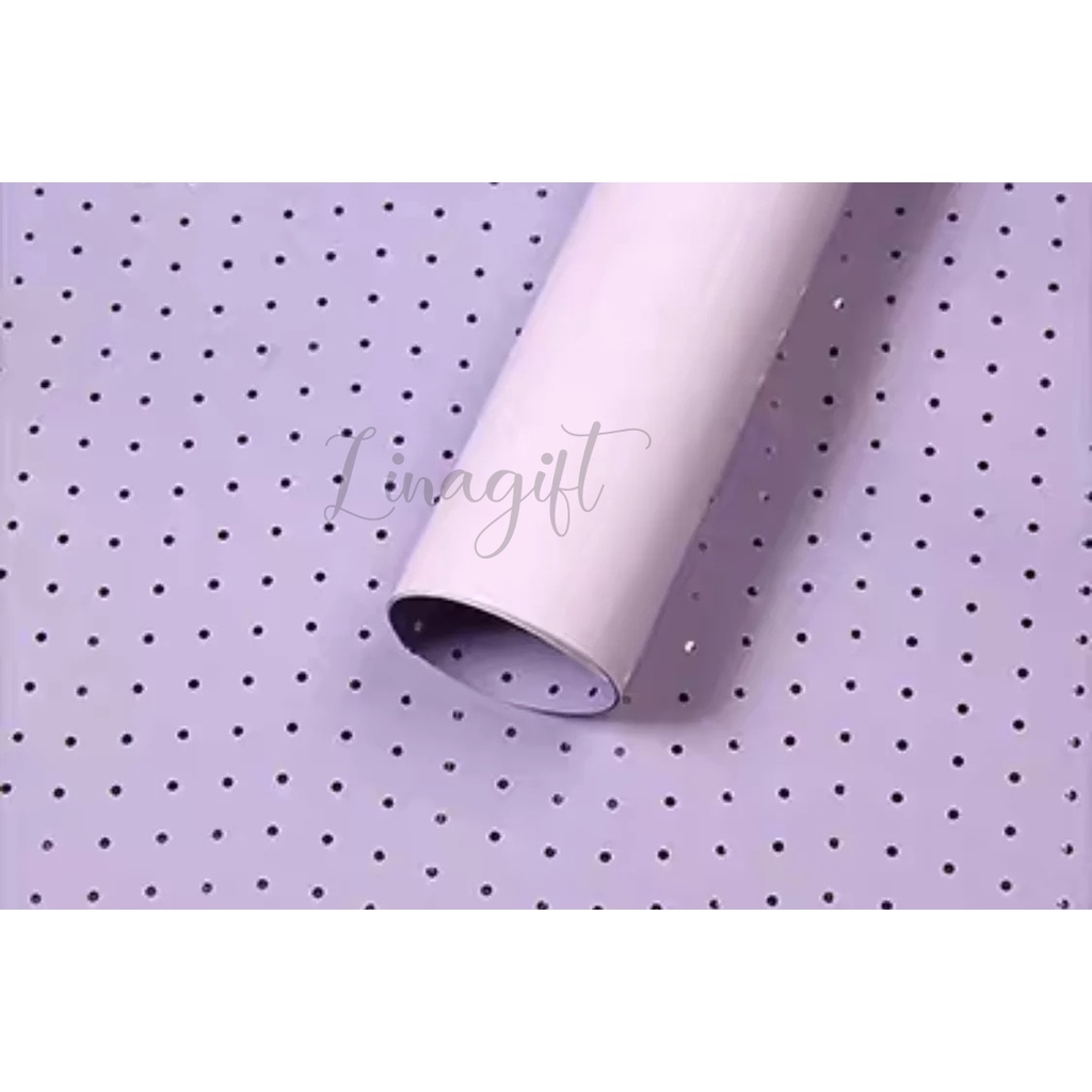 ( 5 Lembar ) BICOLOR SILVER POINT - CELLOPHANE POLKADOT SILVER GLITTER FLOWER WRAPPING PAPER  CELLOPHANE BI COLOR/ KERTAS BUNGA/ BUKET/ FLORIST
