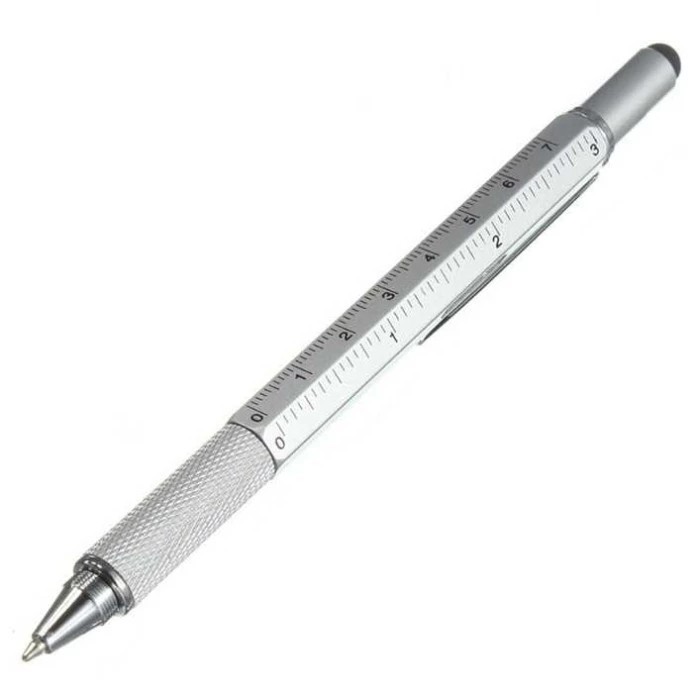 

C11 SILVER Pulpen 5 in 1 Multifungsi Pena Stylus Penggaris Level Obeng