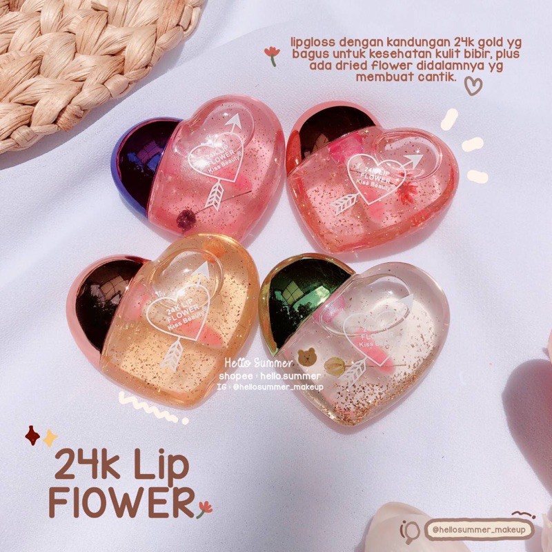 [ORI THAILAND] Kiss Beauty LOVELY 24k Lip Flower Magic Lipgloss
