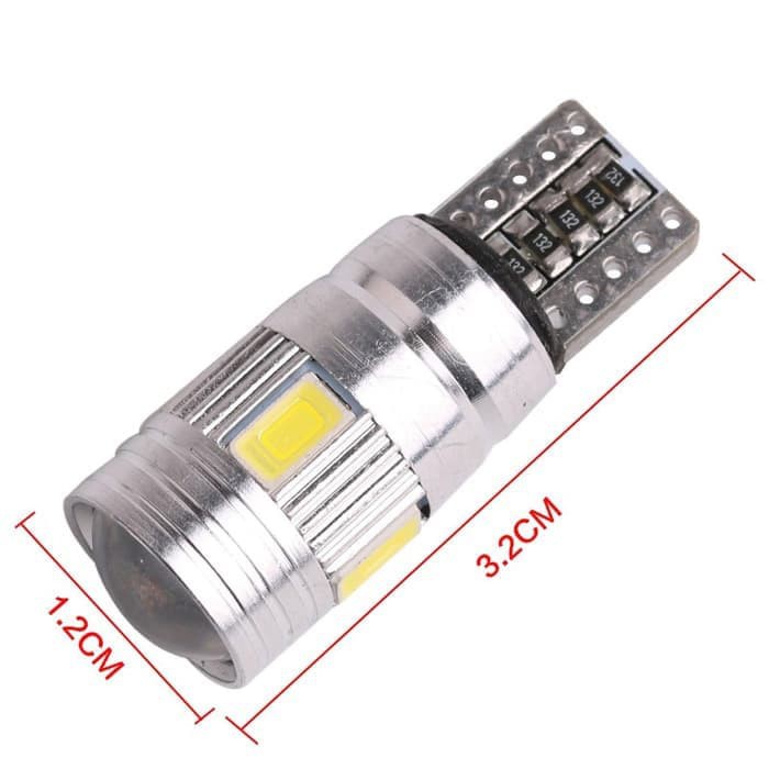 LED Spextrum Lampu Senja T10 5630 5730 6 Mata + Lensa CANBUS 12V 3W