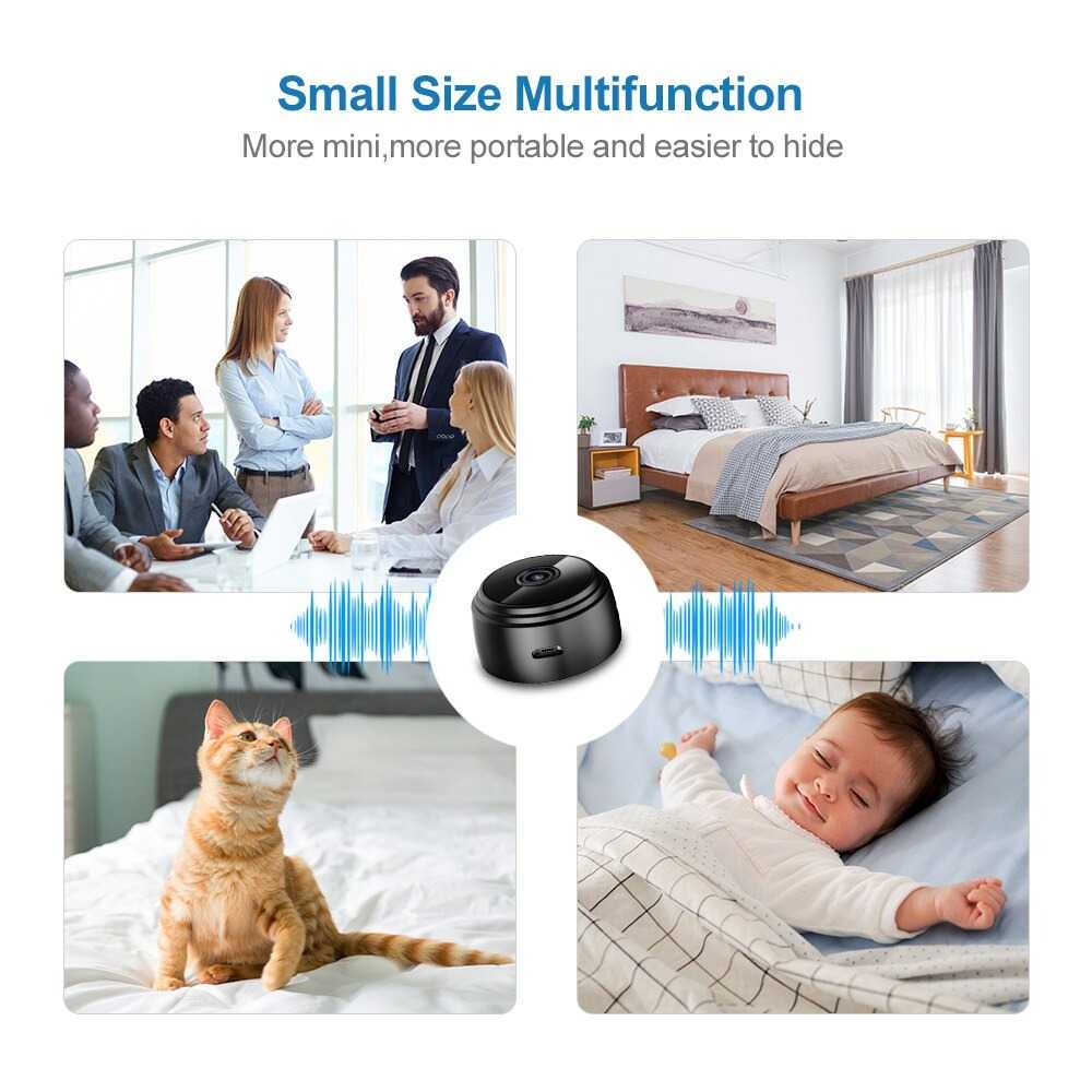 Mini WiFi IP Camera CCTV Night Vision Wide Angle 1080P