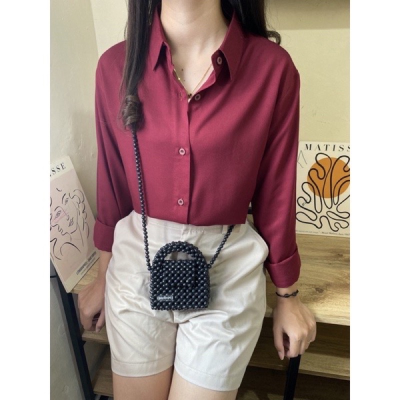 KEMEJA RAYON POLOS // BAJU KERJA // KEMEJA WANITA POLOS // KEMEJA PUTIH RAYON