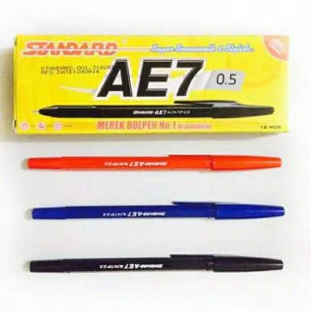 

Bolpen / Pulpen Standard AE-7 0.5 Merah Hitam Murah (Acb Berkah Stationery)