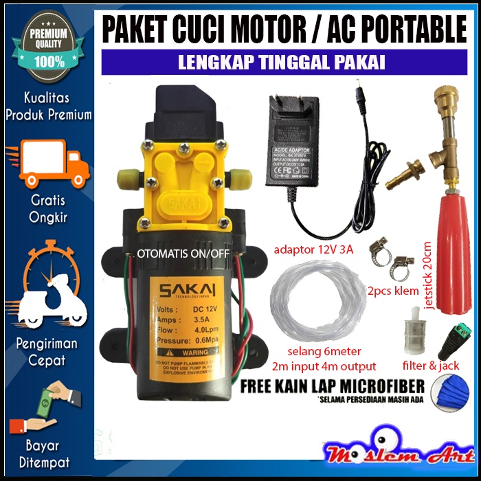Alat Cuci Mobil Motor AC Portable Otomatis On/Off - Pompa Sakai