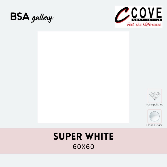GRANIT COVE 60X60 SUPER WHITE / GRANITE TILE POLISHED DOUBLE LOADING