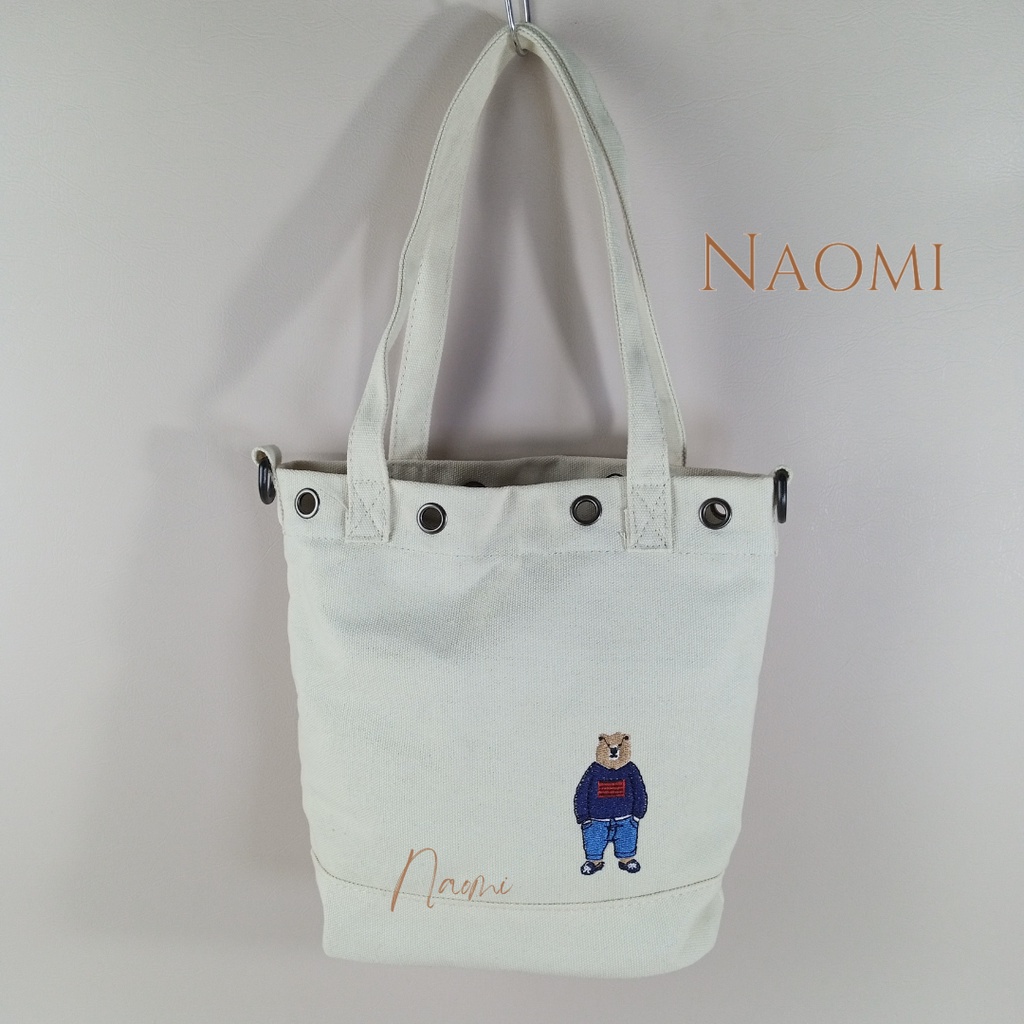 NAOMI - Tote Bag Import Lucy Cute Tas Fashion Bag - Tas Wanita Black Shoulder Bag Sling Bag Premium Fashion - canvas premium bag - tas canvas - tote bag