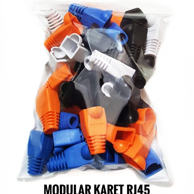 1 Bungkus 50 pcs Plug Boot RJ45 Konektor RJ45 / Pelindung RJ45 / Karet Konektor RJ45