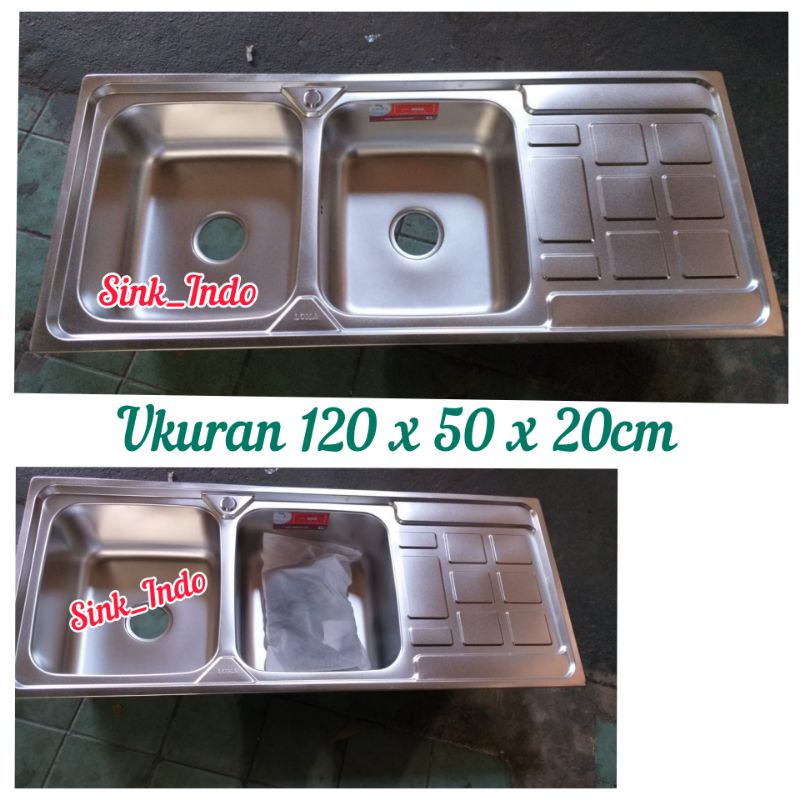 LARIS Bak Cuci piring Stainless set westafel Sink Westafel cuci piring 2 Lubang wastafel cuci piring