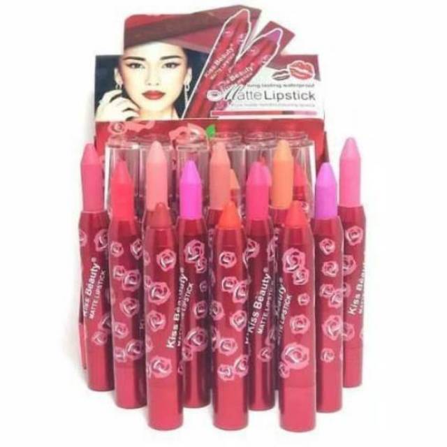 Lipstik Kiss Beauty Matte Long Lasting Harga 1 Lusin