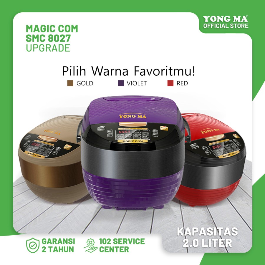 Magic Com YongMa SMC8027 / Rice Cooker Yong Ma / Penanak Nasi SMC 8027 2 Liter