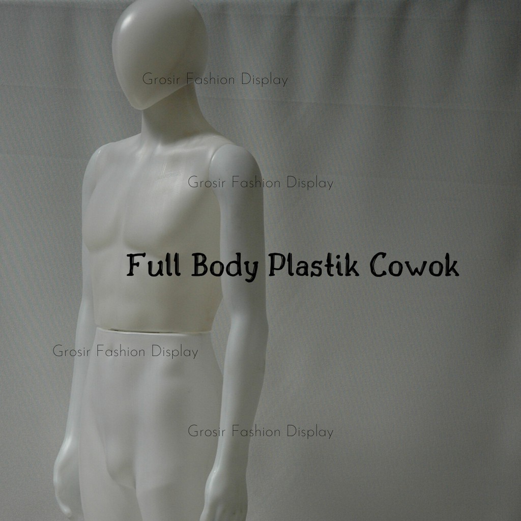 Patung Manekin Full Body Plastik Cowok Warna Putih Plat Tusuk Betis Patung Laki Laki Murah-SET F