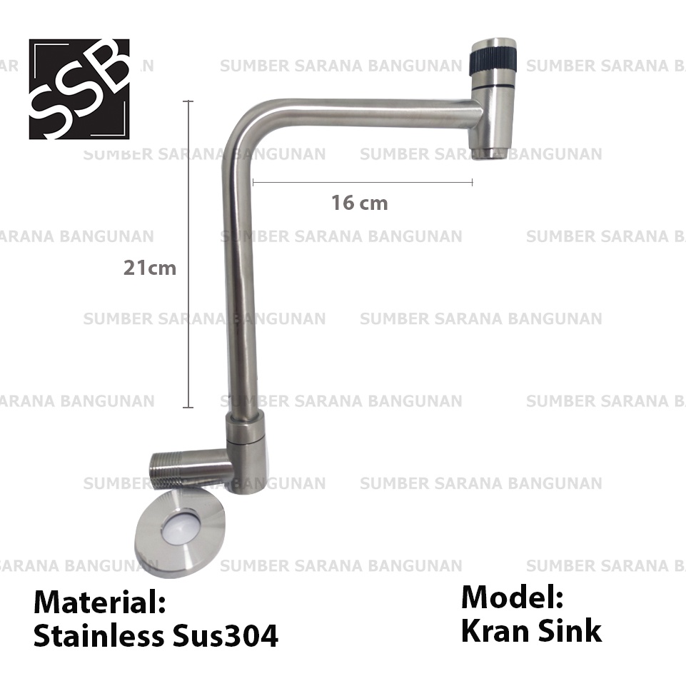 Kran Sink Stainless Minimalis / Keran Cuci Tangan Piring SUS304 305