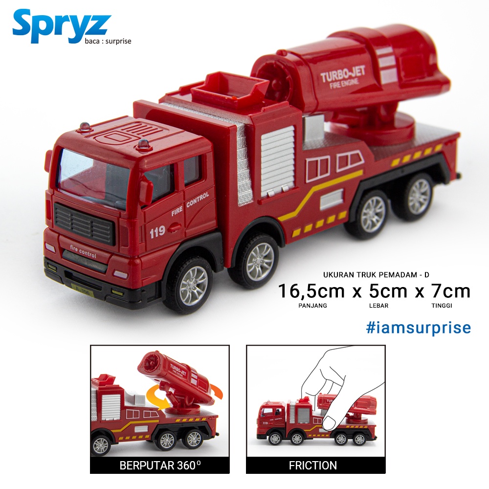 Spryz Construx 1:55 Truk Pemadam - D Mainan Miniatur