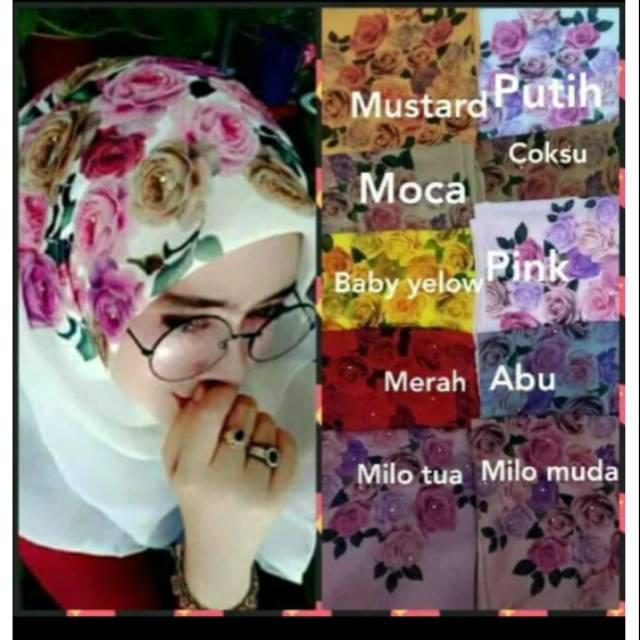 TERMURAH..... Jilbab motif segiempat bella square