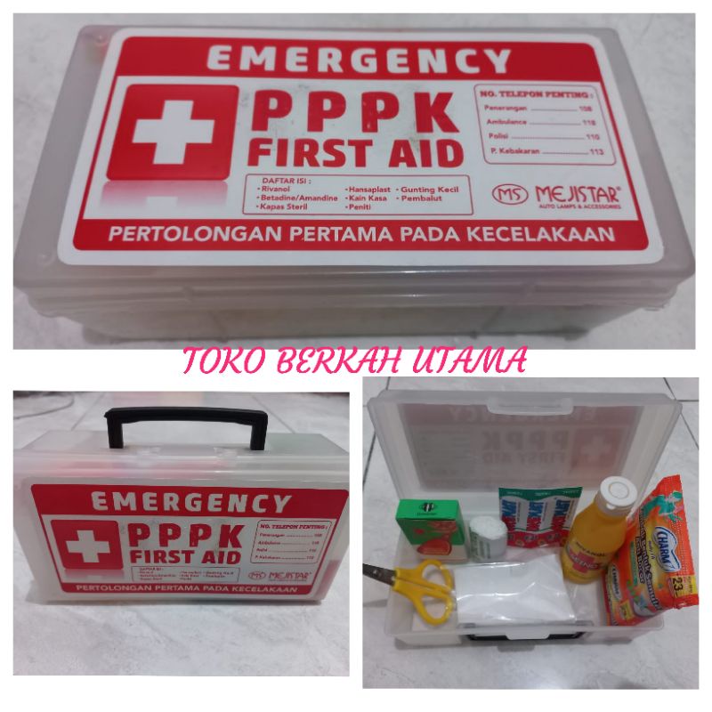Kotak P3K box plastik lengkap dengan isi