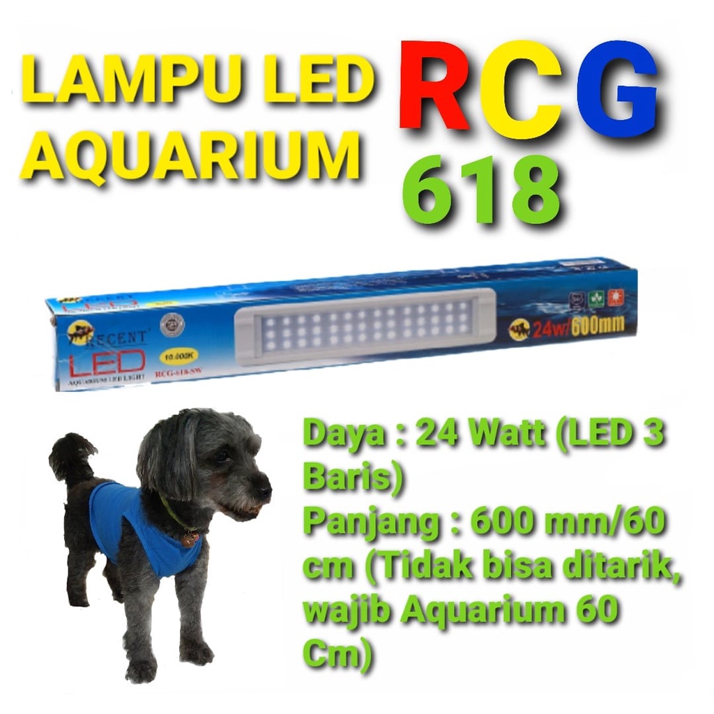 LAMPU LED AQUARIUM RCG 618 LAMPU SUPER TERANG DAN AWET