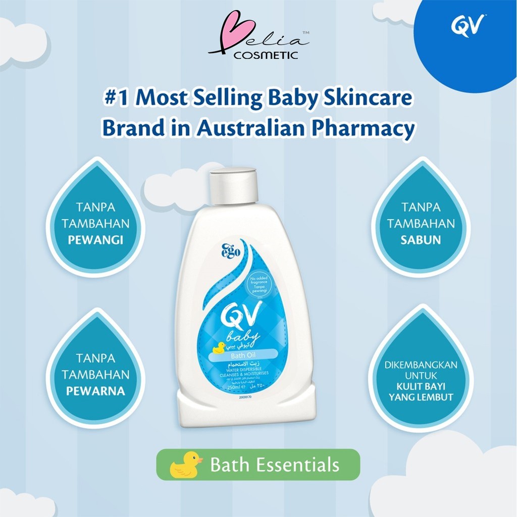❤ BELIA ❤ QV Baby Bath Oil | Shampoo &amp; Conditioner | Barrier Cream | Moist Cream | Gentle Wash(BPOM)