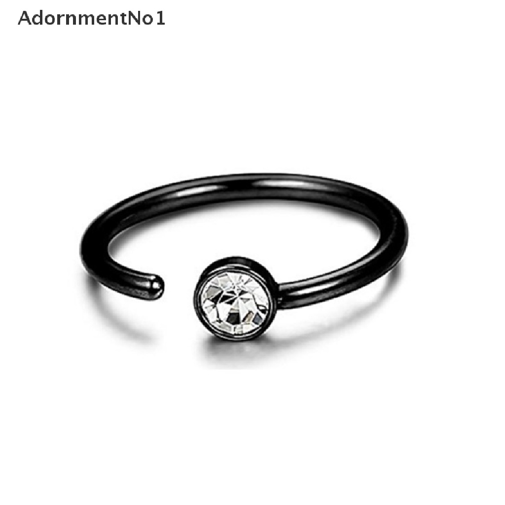 (AdornmentNo1) 1pc Cincin Tindik Hidung Palsu Model Clipon Bahan Stainless Steel Untuk Wanita