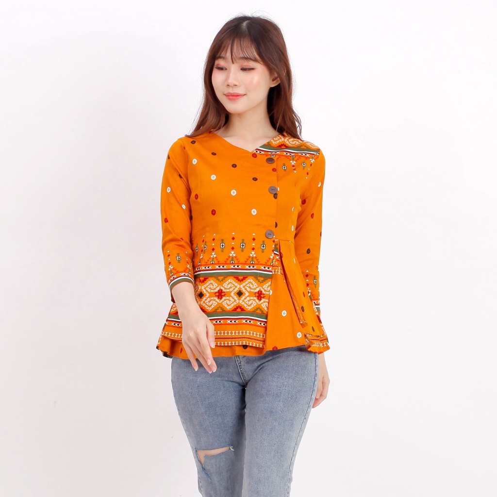 Batik wanita - Atasan blouse batik wanita fashion 184 SG-YELLOW ST