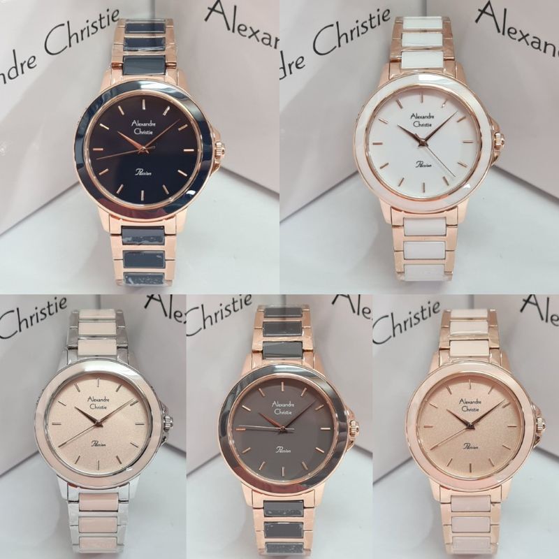JAM TANGAN WANITA ALEXANDRE CRISTI AC 2930 /KOMBINASI KERAMIK