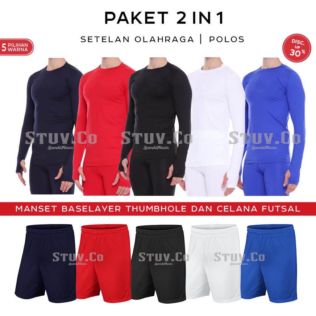 STELAN PAKAIAN OLAHRAGA MANSET BASELAYER PANJANG JARI DAN CELANA OLAHRAGA DRIFIT PRIA WANITA