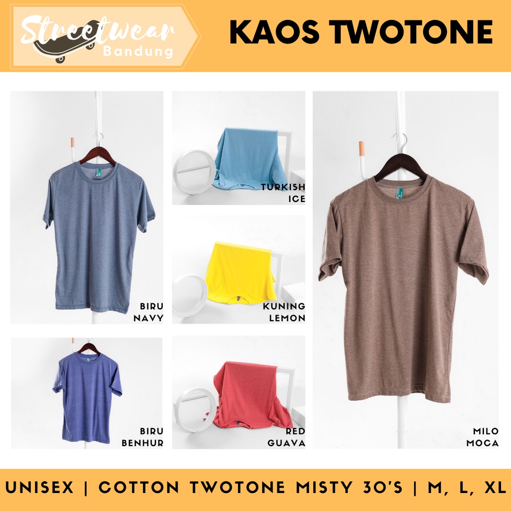 KAOS POLOS TWOTONE PRIA WANITA BANDUNG