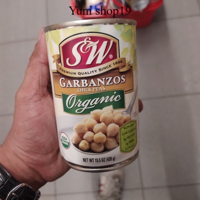 

s&w gerbanzo beans organic - kacang gerbanzo kaleng 439gr