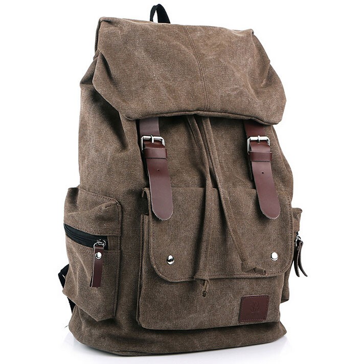 Tas Ransel Canvas Retro Vintage - Y-0208 - OMFB0RBR Brown