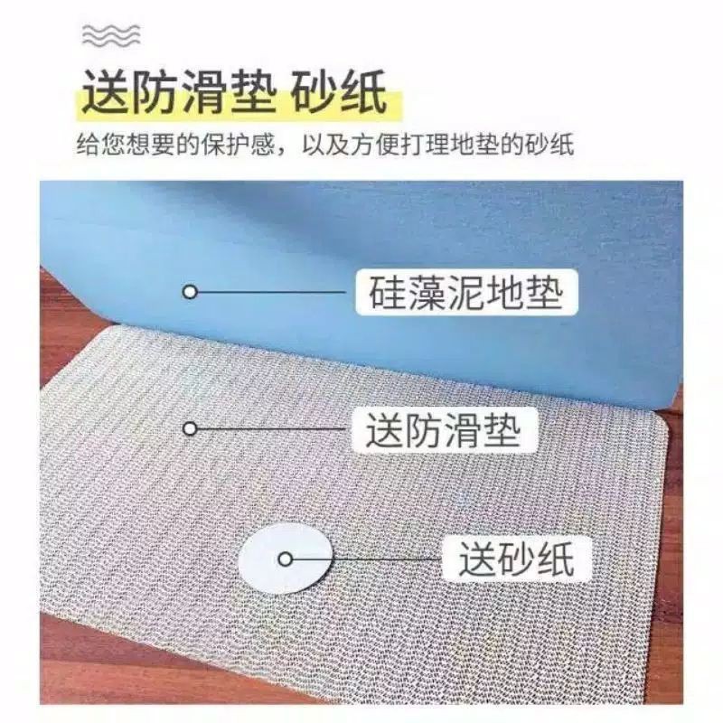 ANTI SLIP KHUSUS UNTUK ALAS KESET KAKI BATU DIATOMITE VIRAL UK PANJANG 60CM