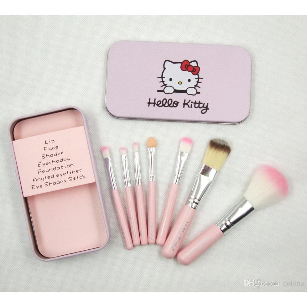 Kuas Make Up/Brush Set 7 in 1/Kuas Kotak Hello Kitty/Kuas Karakter Hellokitty/Kuas 1 set