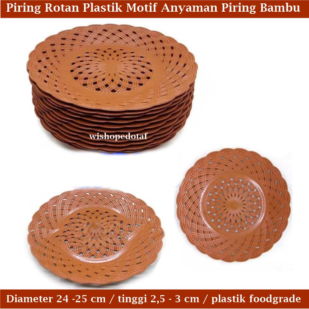Piring Bambu Piring Rotan Plastik Motif Anyaman Piring Bambu