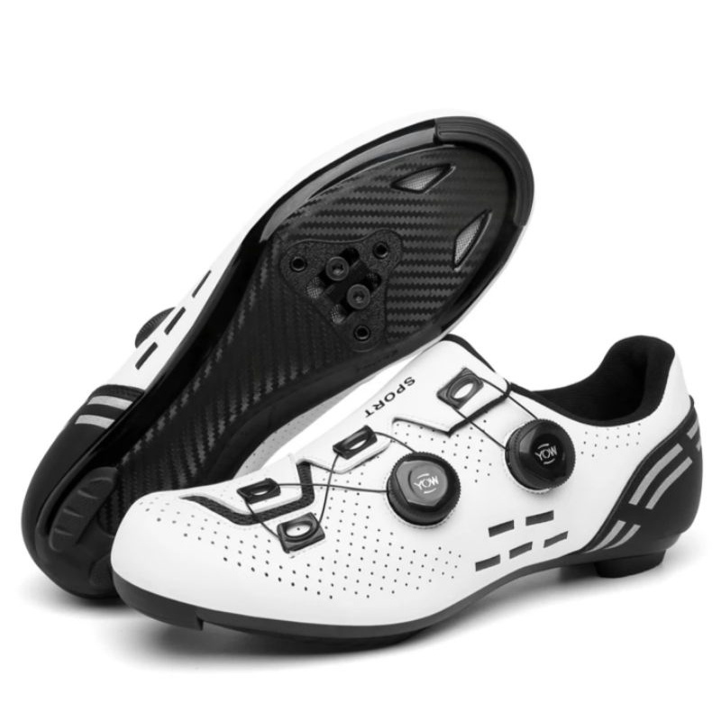 Sepatu Sepeda Multi Cleat Roadbike MTB 2 BOA Cycling Shoes Cleats Sepatu Gowes White