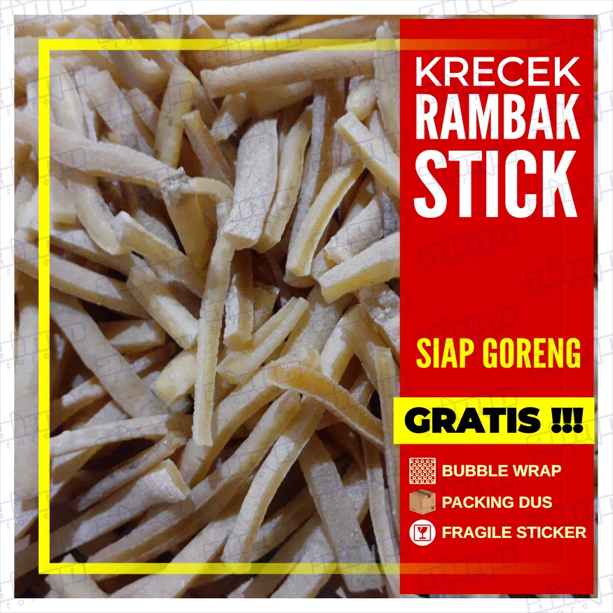 Kerupuk Rambak Kulit Sapi Krecek Stick Dorokdok Mentah Krupuk Kerecek